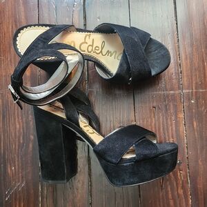 Sam Edelman Women's Black Platform Sandals (Mara)